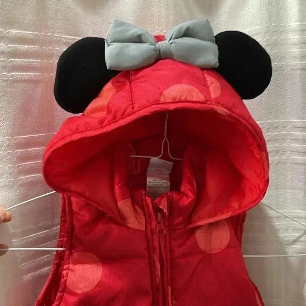 Disney Minnie Mouse hooded vest red 4T - Picture 3 of 7